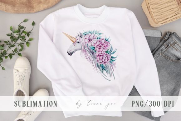 Download Watercolor Cute Unicorn Sublimation Png - Sublimation Collection