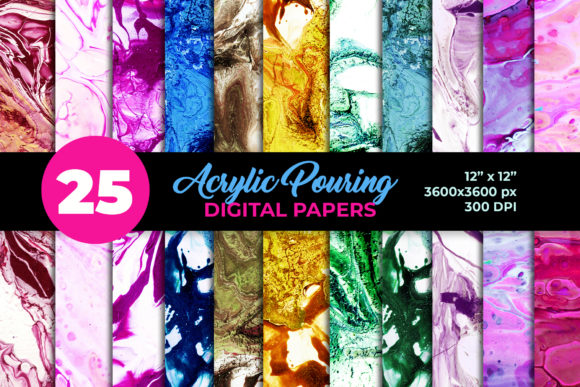 Download Acrylic Pour Digital Papers 12x12 - 12x12 Collection