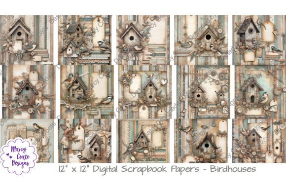 Download Birdhouse 12x12 Digital Scrapbook Papers - 12x12 Collection