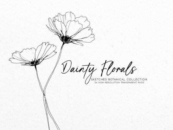 Download Dainty Florals | Botanical Line Art Set - Botanical Collection