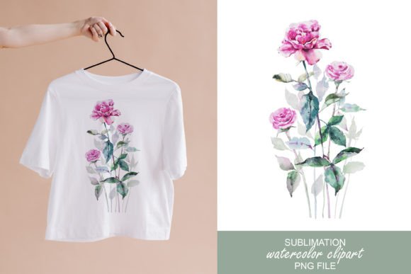 Download Watercolor Rose Bouquet Sublimation Png - Sublimation Collection