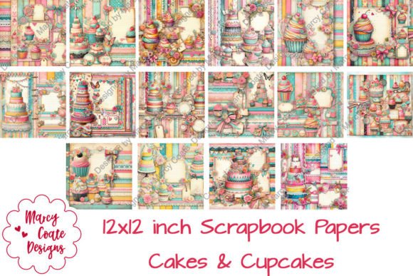 Download Cakes &amp; Cupcakes 12x12 Scrapbook Papers - 12x12 Collection