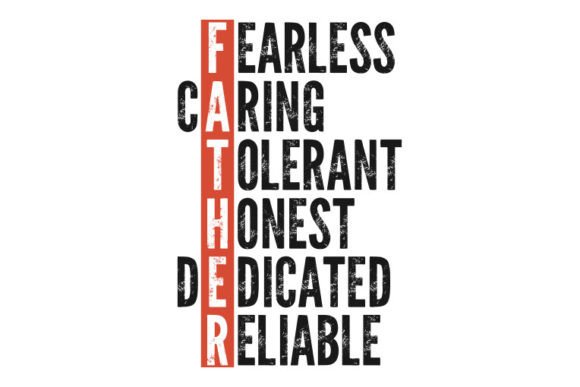 Download Father's Day SVG Design,Fearless,caring - Father Collection