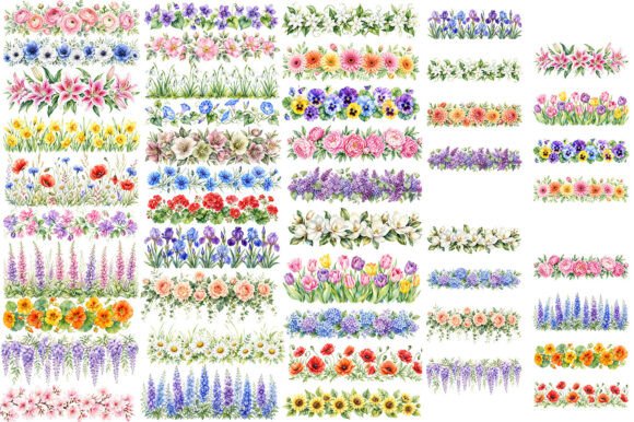 Download Watercolor Floral Border Sublimation PNG - Sublimation Collection