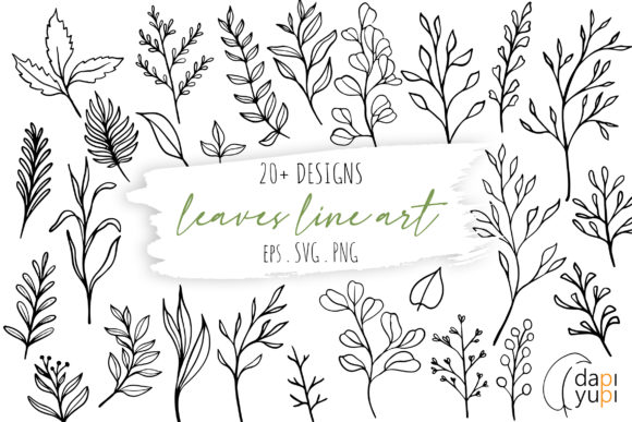 Download Botanical Line Art Clipart. Floral Set - Botanical Collection