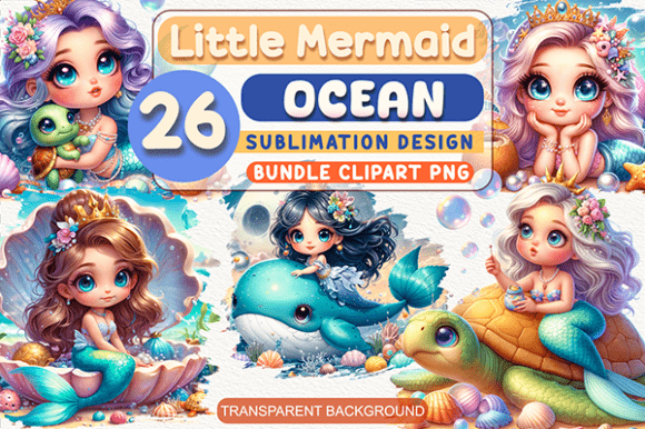 Download Cute Mermaid Clipart Bundle Sublimation - Sublimation Collection
