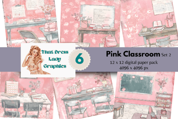 Download Pink Classroom Digital Papers Set 2 PNG - Classroom digital papers Collection