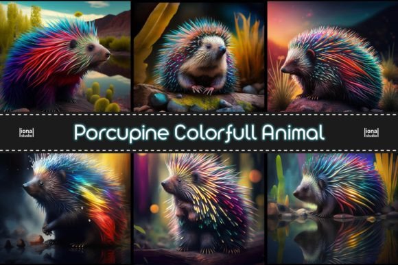 Download Porcupine Colorfull Animal Background - Premium Bundle