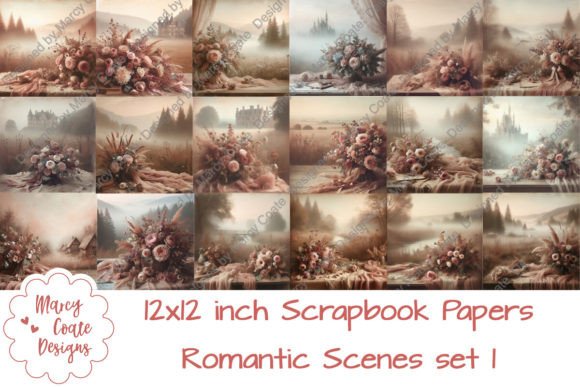 Download Set 1 Romantic Scenes 12x12 Backgrounds - 12x12 Collection