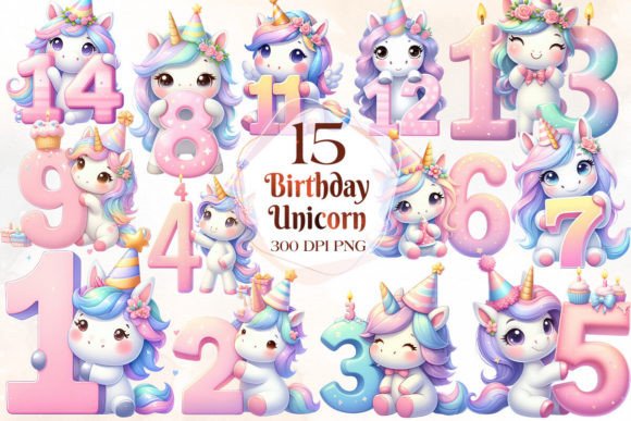 Download Birthday Unicorn Sublimation Clipart - Sublimation Collection
