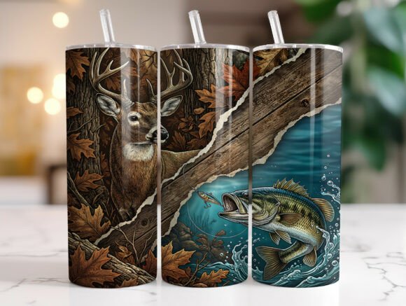 Download Hunting Fishing Tumbler Wrap Sublimation - Sublimation Collection