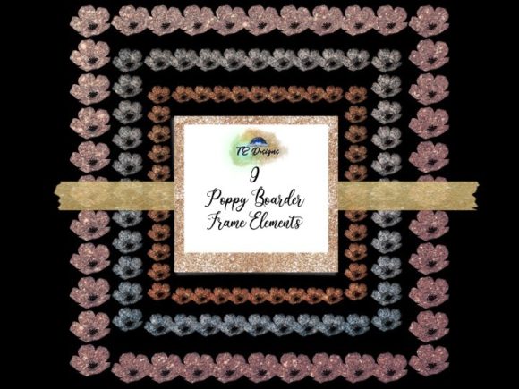 Download Glitter Poppy Boarder Frame 12x12 - 12x12 Collection