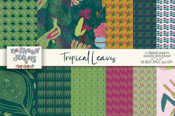 Download Tropical Leaves Scrapbook Paper Pack - Scrapbook paper pack Collection