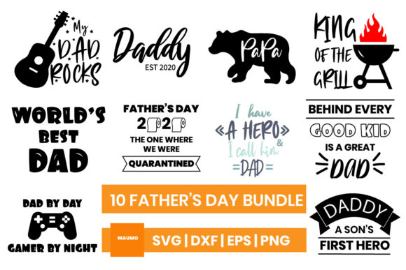 Download 10 Designs Bundle for Father's Day - Father Collection