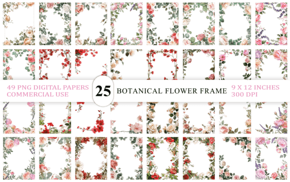Download Vintage Botanical Flower Frame PNG - Botanical Collection